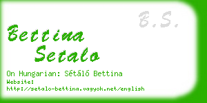 bettina setalo business card
