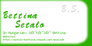 bettina setalo business card